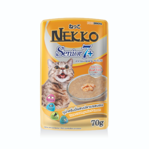 Nekko - Pate dạng kem vị cá ngừ trộn cá hồi cho mèo già (7+) 70g