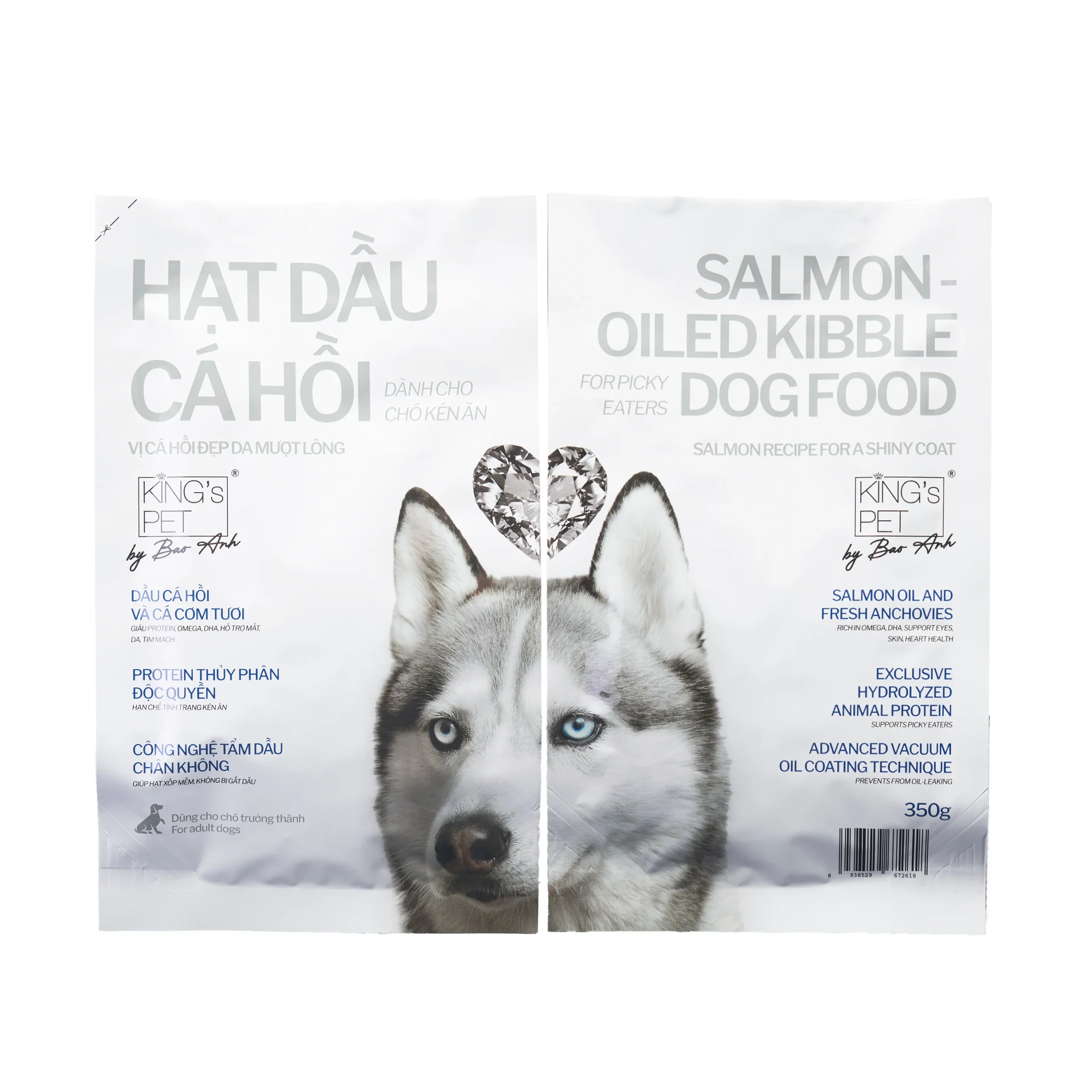 Kings Pet - Hạt khô dầu cá hồi giúp đẹp da mượt lông